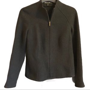 Lafayette 148 Wool Zip Up Black Blazer Jacket, 4